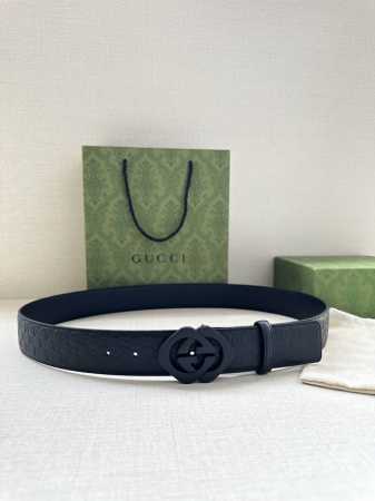 Special Gucci Interlocking Double G Belt With Sand-Black Hardware, Crafted From - Click Image to Close
