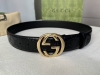 Original quality Gucci Gucci men's interlocking G metal buckle belt, made of Gu