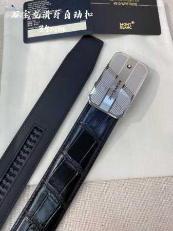 Montblanc Men's Automatic Belt - Width 34Mm 316 Fine Steel Buckle, Finely Crafte - Click Image to Close