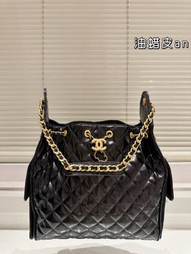 Wax leather Chanel original Hobo bucket shipment, super soft, skin-friendly fee