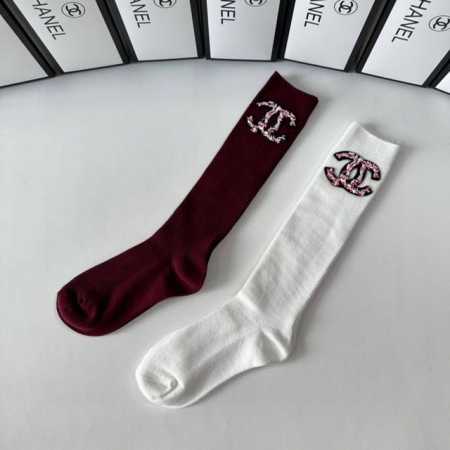 Special Packaging Chanel's hottest new Anchor Red knee-high calf socks/slouch s - Click Image to Close