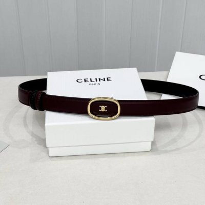 Celin E New 3D Buoy Buckle Women's Belt, Italian Imported Calfskin with Brass Bu