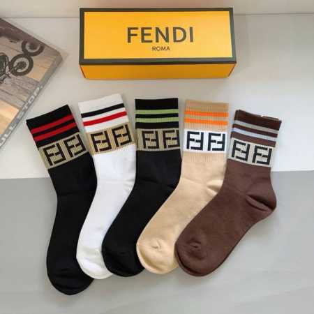 5 pairs per box with packaging Fendi high-quality version ~ classic Fendi knee- - Click Image to Close
