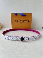 2.0 Wide Lv Mini Flowergram double-sided belt is made of Monogram canvas and sti
