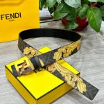 Fendi Fendi Store Exclusive Width 4.0 Cm Double-Ring Reversible Waist Belt With