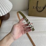 Troewe New Smooth Cowhide Leather Belt, Decorated With Metal Loewe Logo, 1.5Cm W