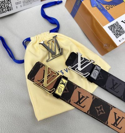 Belt: Louis Vuitton Top-Tier Original Replica - Belt: 100% Top-Grain Cowhide, Gu