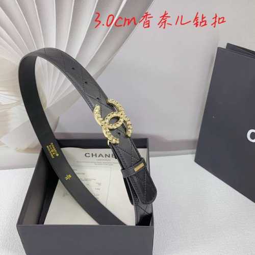 3.0Cm Chanel Belt, Double-Sided Top-Grain Leather, Length: 75Cm, 80Cm, 85Cm, 90C