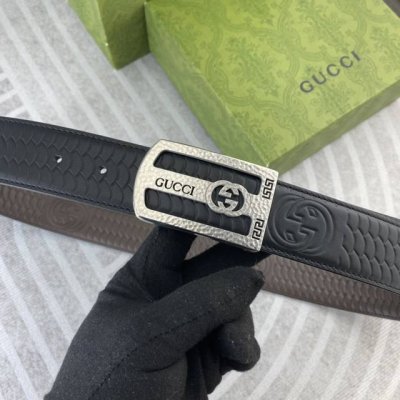 Gucci Special Leather Belt Series, Featuring Original Factory-Made Premium Stain