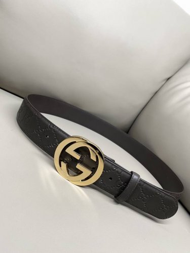 Gucci 4.0 Coffee Classic Large Flower, Leather Base With Adjustable Height, Coff