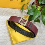 Fendi Official Store Same Style 4.0Cm Wide Double-Ring Reversible Belt With F-Sh