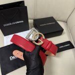 DgWidth 4.0Cm Dolce & Gabbana's new Devotion series Lux leather belt, embellishe