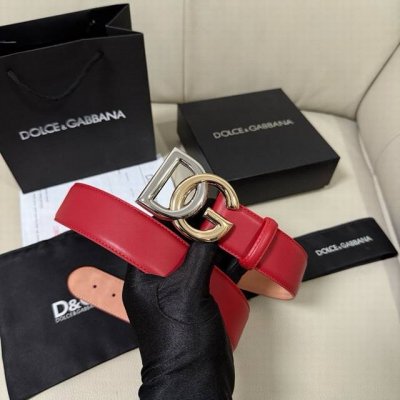DgWidth 4.0Cm Dolce & Gabbana's new Devotion series Lux leather belt, embellishe