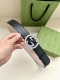 3.8cm wide Gucci interlocking double G original diamond steel buckle belt, made