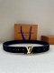 This 3.4" wide Lv Initiales double-sided belt features a rich, tactile feel, rev