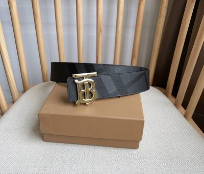 Burberry Tb Exclusive Logo Pattern, Italian Leather Belt With A Versatile Two-To