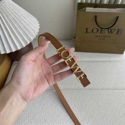Loewe New Smooth Calf Leather Belt With Metal Loewe Logo, 1.5 Cm Wide, Five-Hole