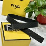 Fendl Fendi, 40Mm Wide Double-Sided Genuine Calf Leather With A Single Rhodium-P