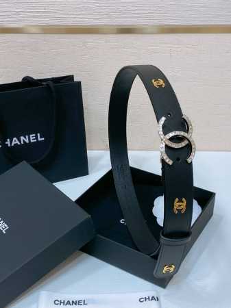 chanel 24C Resin Black And White Rhinestones Gold Metal Logo Buckle Brass Met - Click Image to Close