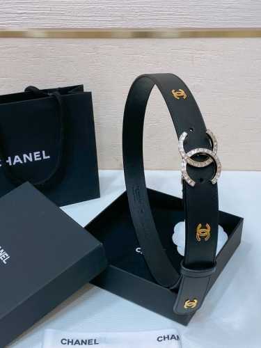 chanel 24C Resin Black And White Rhinestones Gold Metal Logo Buckle Brass Met