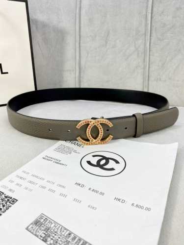 Width 3.0 Cm Chanel Chanel Crocodile-Patterned Leather With Gold And Silver-Tone