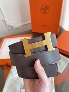 Hermes original single item, 3.8cm wide, double-sided top-grain Togo calfskin le