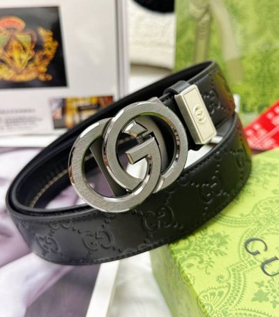 Belt: Gucci..Gu..Cci Automatic Buckle - Waist Belt: Top-Tier Authentic Replica E