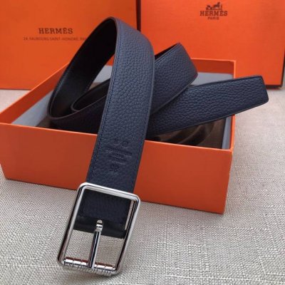 New Needle Buckle Herm S Authentic Leather Belt, Imported Top-Grain Cowhide, Lyc