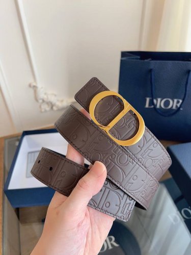 Dior Dior enhanced version French original leather, brown embossed full leather
