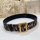 Dior classic monogram belt with D-shaped buckle and brass hardware, 5.0Cm Size 7