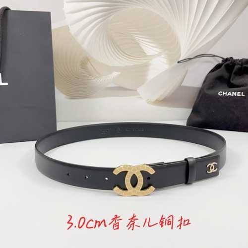 Special 3.0Cm Chanel Belt, Double-Sided Top-Grain Leather, Length: 75.80.85.90.9