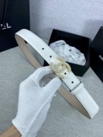 Width 3.0Cm Chanel Chanel Women's Classic Belt New Smooth Lined Frosted Cowhide