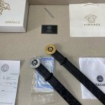 Brand: Versace Grade: Custom cowhide, new model. 3.8cm width. Exquisite oil-lin