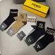 Special Fendi Fendi Ff's new mid-calf men's socks, one box of five pairs of jac