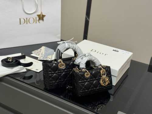 with box Dior Lady lambskin horizontal version Princess Diana bag Dior new bag