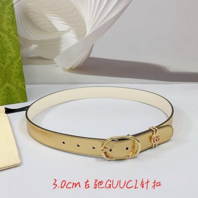 Special 3.0Cm Gucci Belt, Double-Sided Top-Grain Cowhide, Length: 75Cm, 80Cm, 85