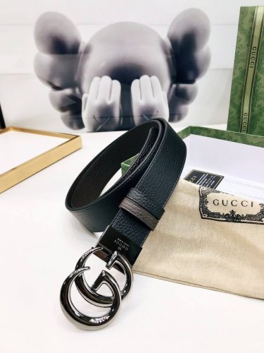 Gucci Double-Sided Leather Belt, Crafted From Woven Leather With A Gg Buckle. Th