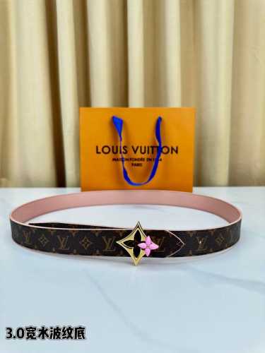Louis Vuitton 3.0 wide leather strap with a wave pattern, featuring the classic