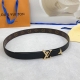 3.0 Cm Louis Vuitton Lv Belt, Double-Sided Full-Grain Leather, Length: 75.80.85.