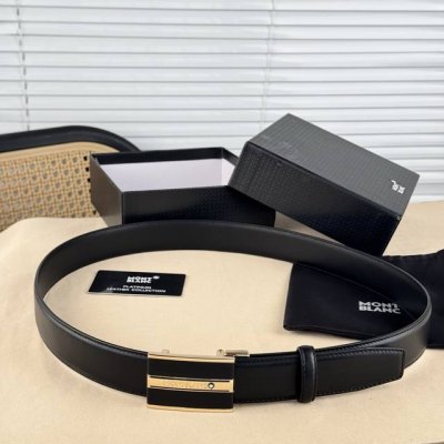 Montblanc Business Casual Formal Wear Can Be Worn 3.5Cm Latest Buckle Polished B