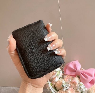 Hermes H coin purse and card holder, top layer cowhide with compartments for ID