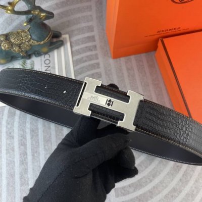 Herm S Special Leather Belt Series, Original Factory-Made Stainless Steel Buckle