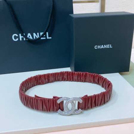 Chanel Cc rhinestone brass logo buckle, calfskin leather, silver and gold metal, - Click Image to Close