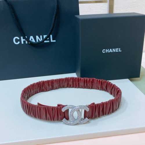 Chanel Cc rhinestone brass logo buckle, calfskin leather, silver and gold metal,