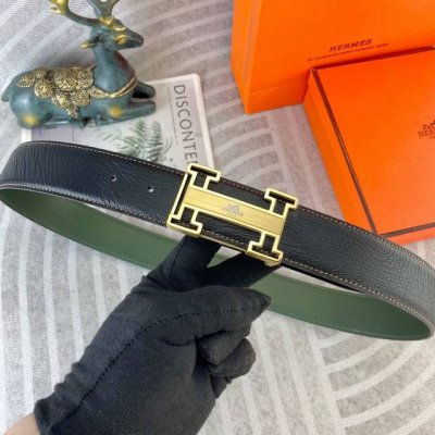 Herm S Special Leather Belt Series, Original Factory-Made Premium Stainless Stee