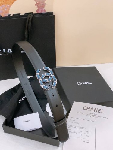 Chanel New Women's Belt Classic Double C-Shaped Buckle Design, Genuine Leather C