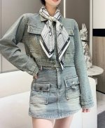 Chanel 25S Grand Palais Scarf 18mm top-quality silk double-sided same-color scar