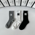 Special Packaging Chanel New Classic Mid-Length Socks with Accessories! Three pa