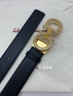 Ferragamo 25mm metal Gancio double buckle, women's double-sided cowhide leather,