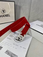 Width 3.0Cm Chanel Chanel Women's Belt New Style Soft Imported Calfskin Gold And